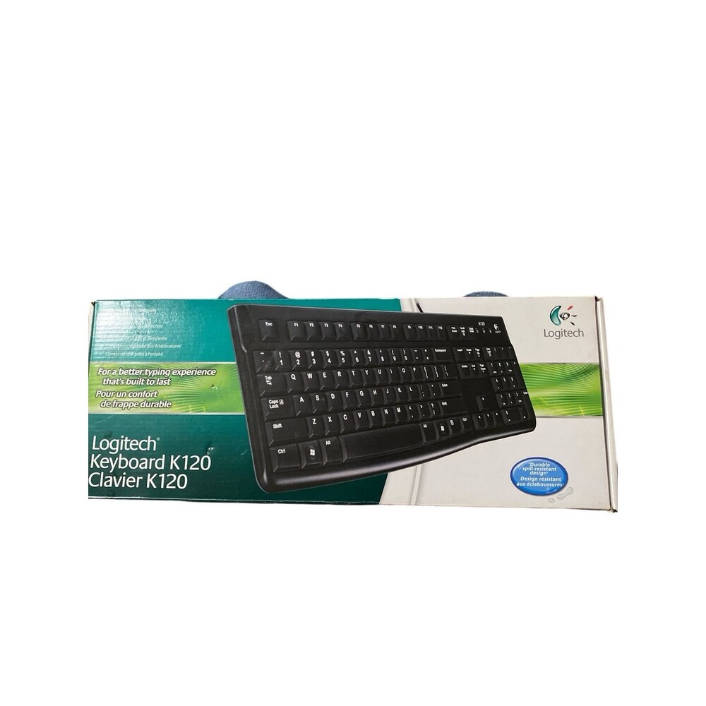 Logitech - K120, Ergonomic, Desktop USB Wired Keyboard, Black, M316254